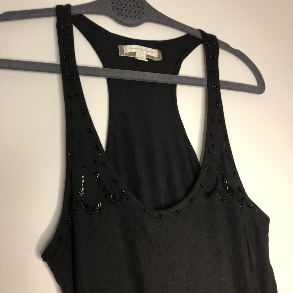 American Eagle Black beaded racerback tank